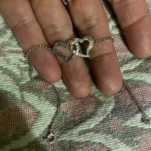 Sterling Silver double Heart Bracelet